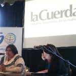 Maria Dolores Marroquín en su presentación sobre la situación de la violencia contr las mujeres en Guatemala y su reflejo en los medios de comunicación. (Foto: Ecuador Etxea)